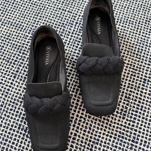 Vivaia Square Toe Black Loafers